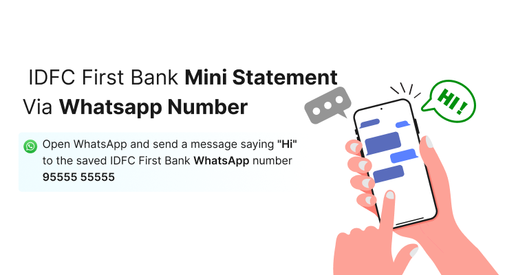 IDFC First Bank Mini Statement Via Whatsapp Number